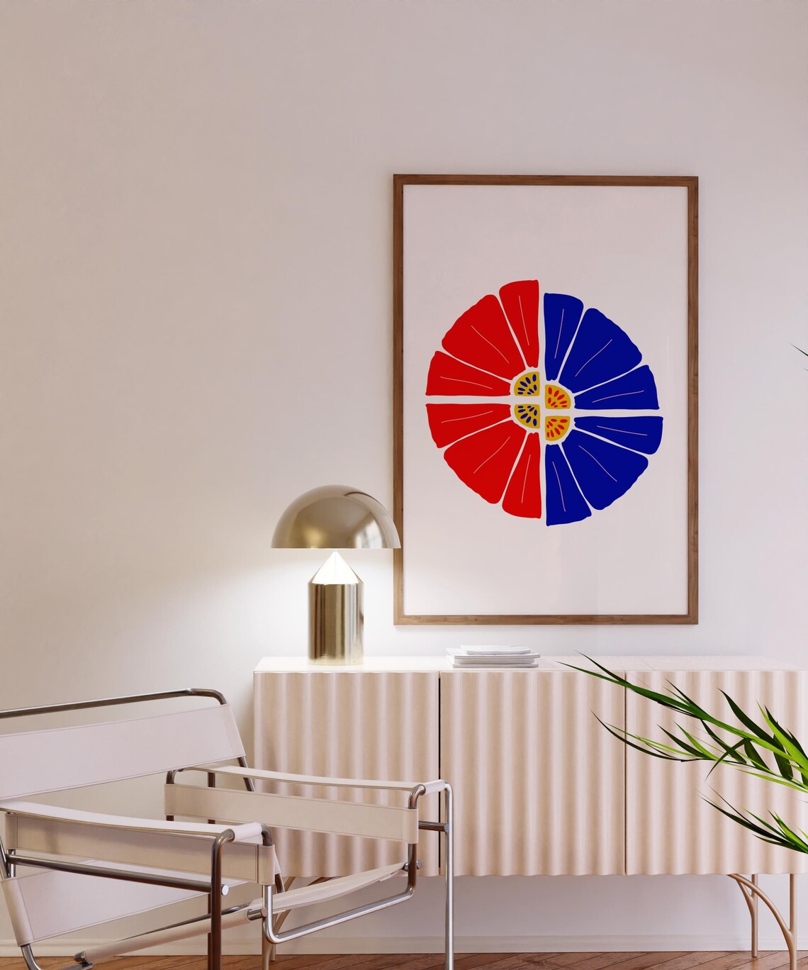 Mid Century Modern Floral Abstract, Vintage Inspired