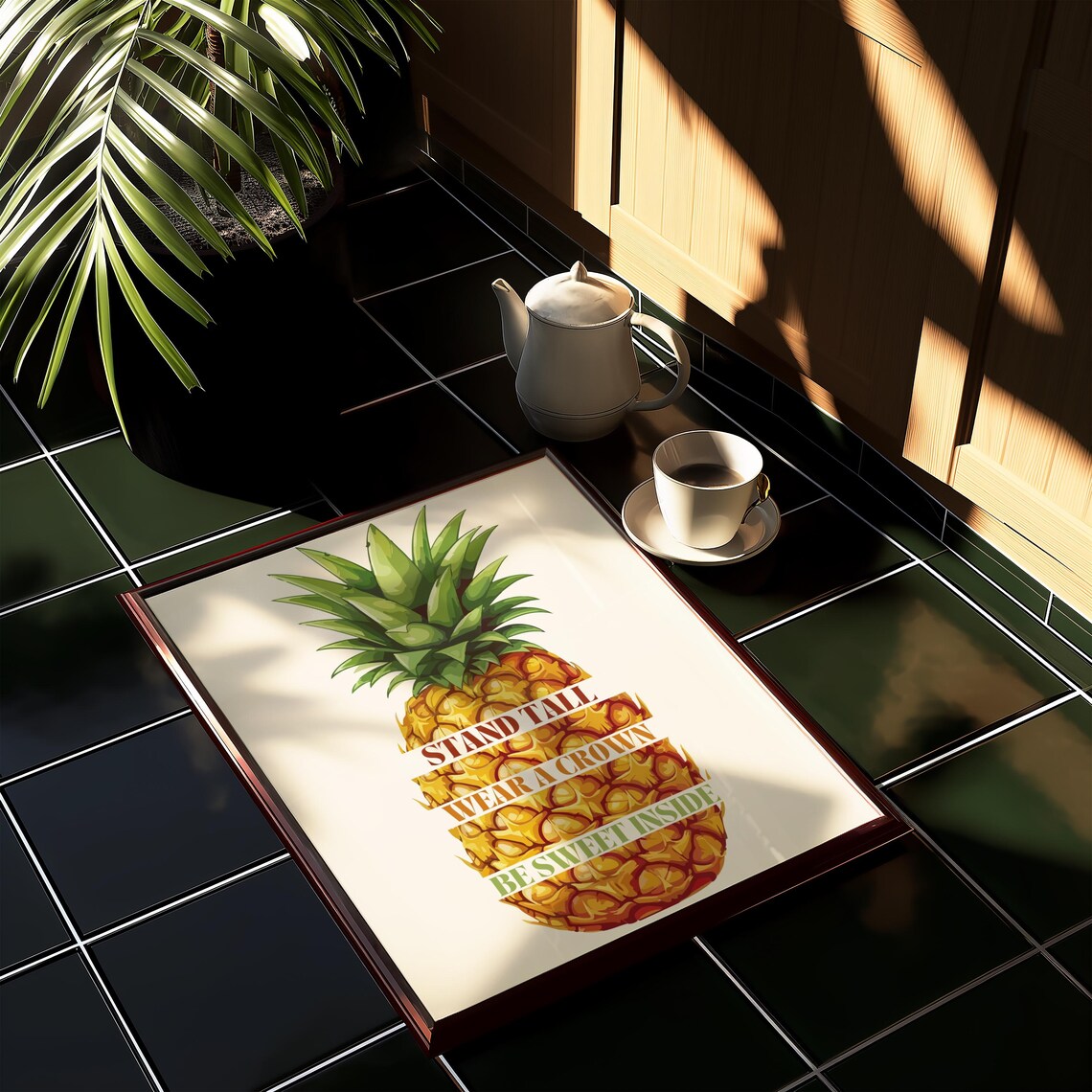 Pineapple Wall Art, Tropical Fruit Quote Print