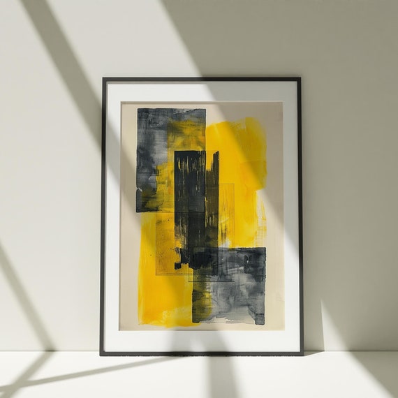 Brush Stroke Wall Art Painting Poster Watercolor Colorful Illustration Minimalist Decor Bedroom Artwork Neutral Abstract Art