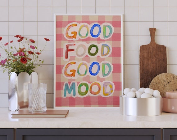 Good Food Mood Colorful Kitchen Poster