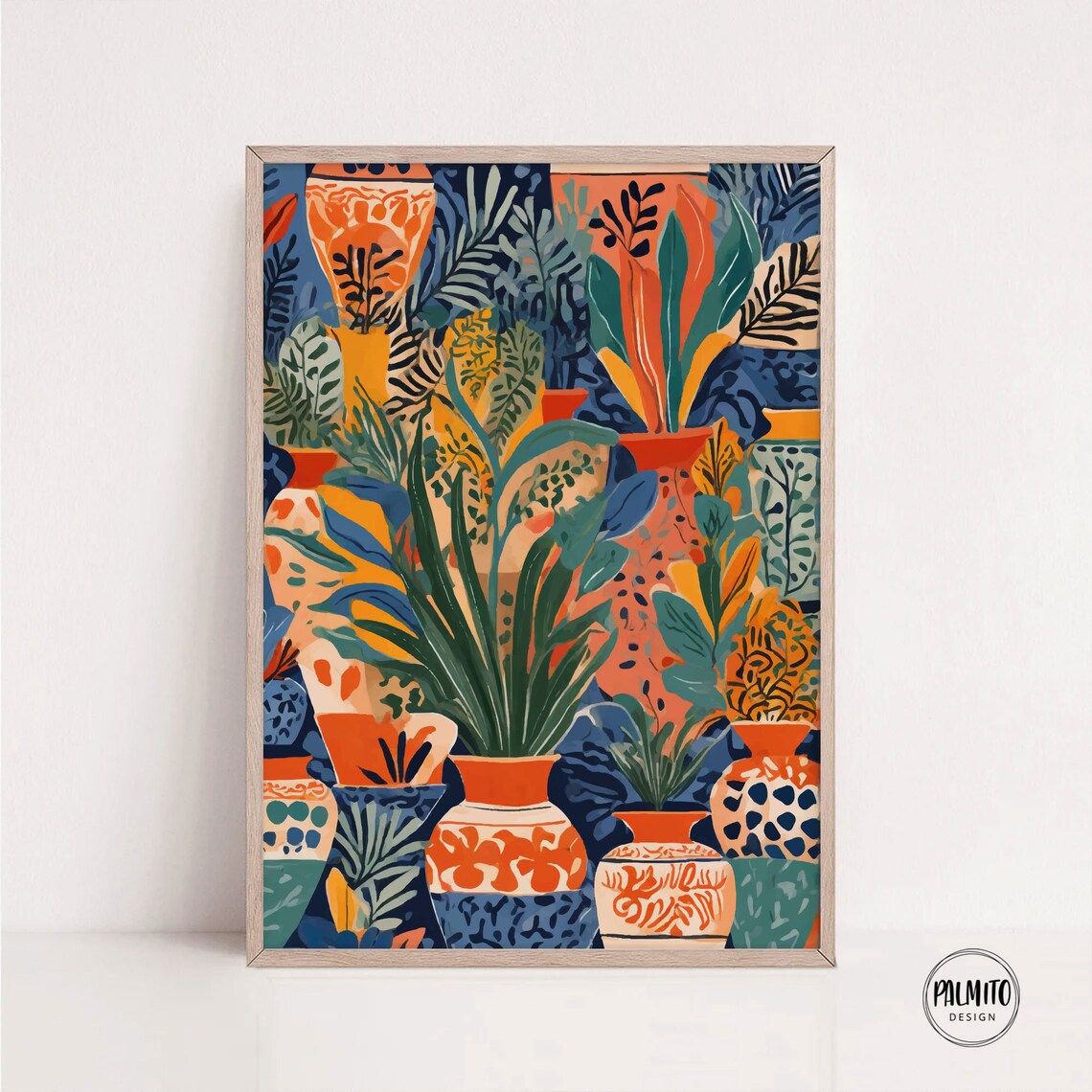 Mediterranean Vase Floral Abstract Art Print