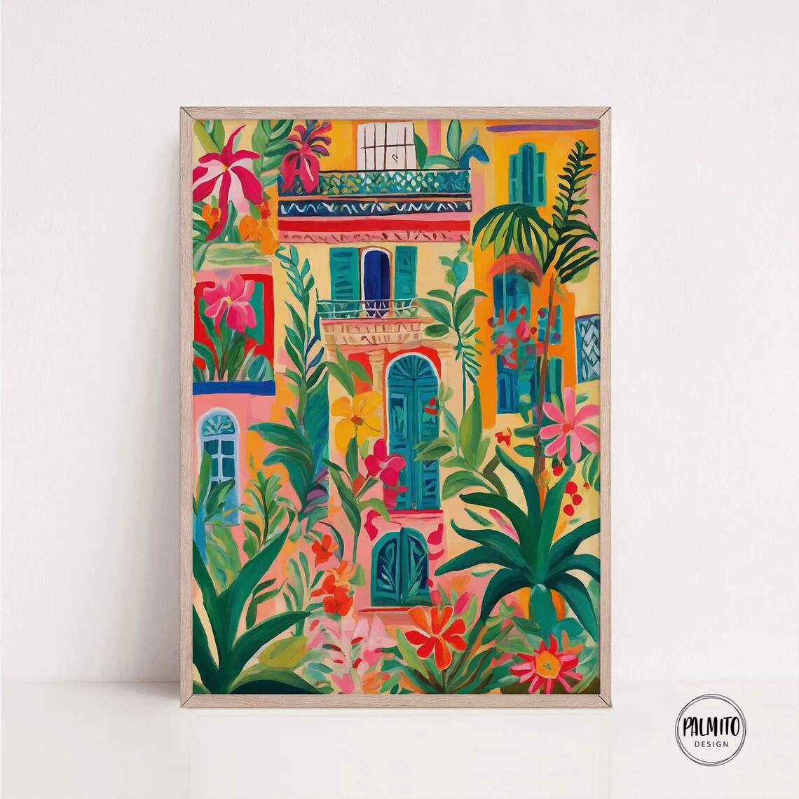 Colorful Facade Floral Botanical Illustration Print