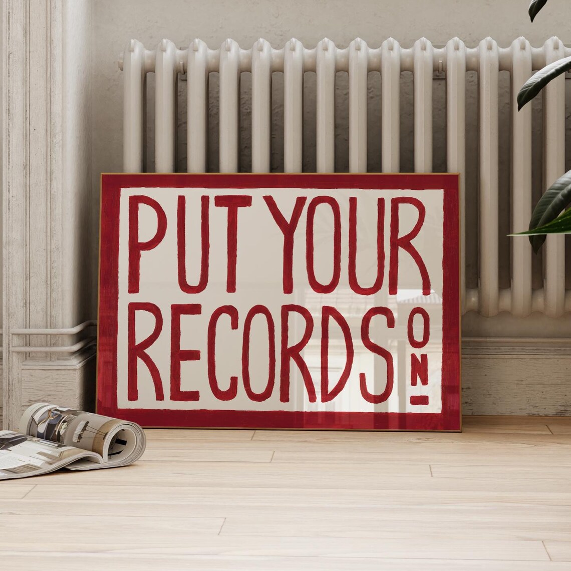 Retro Wall Art Print, Mid-Century Modern Music