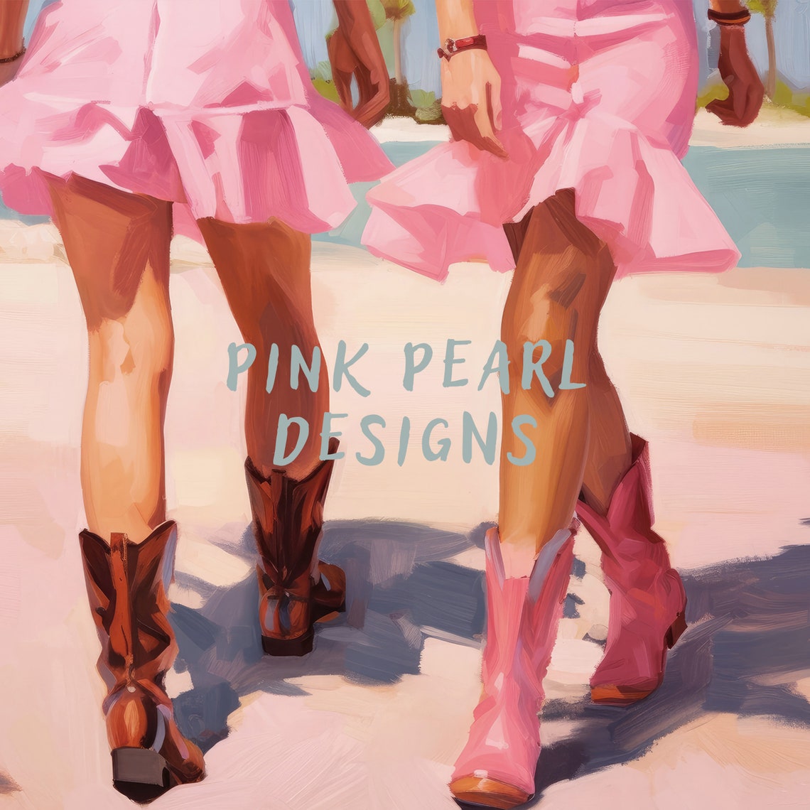 Coastal Cowgirls Preppy Wall Art Print Pink Cowgirl Boots Girly Art Preppy Room Decor Trendy Western Girls Art Poster - Image 8