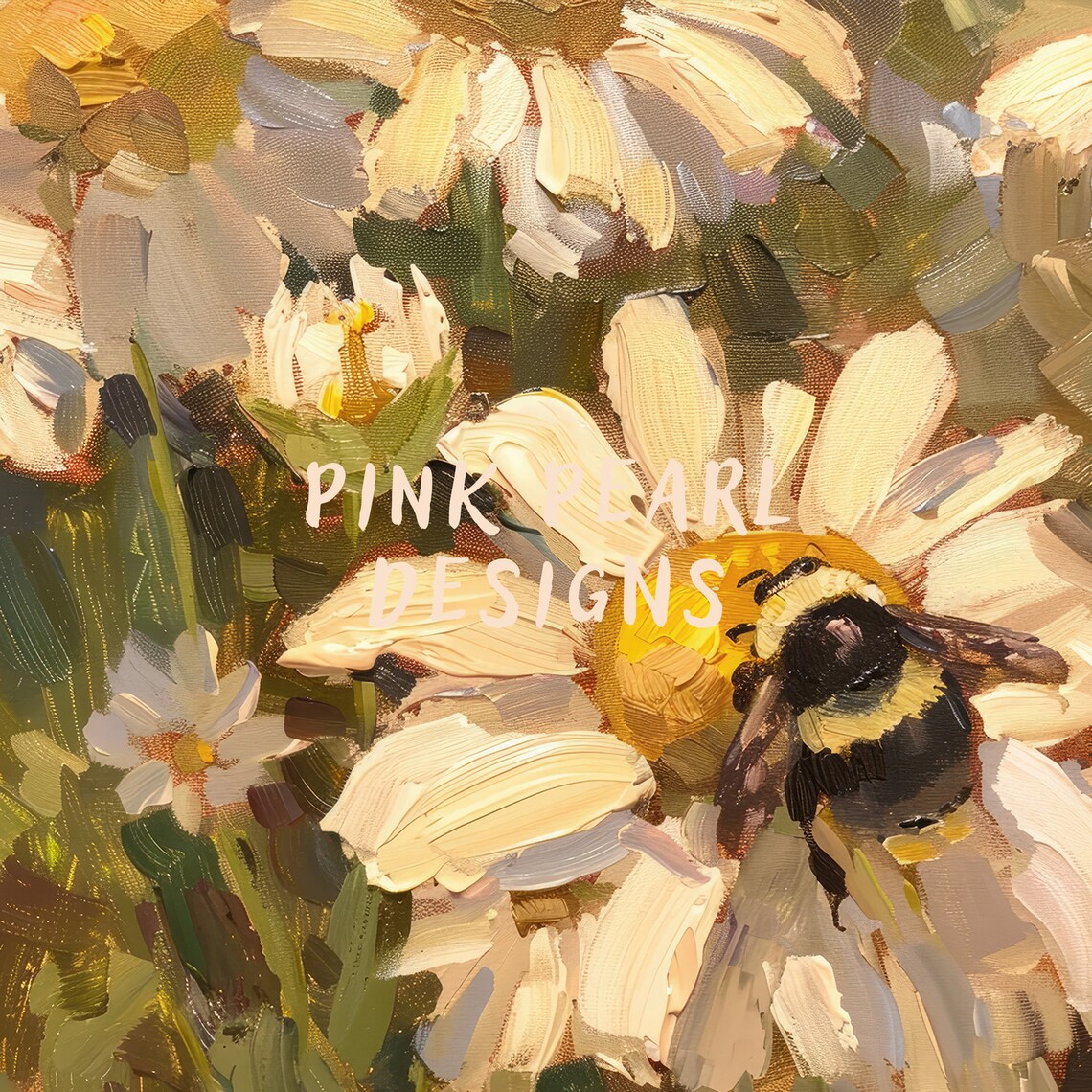 Cute Bee And Daisies Vintage Spring Art Print - Image 8