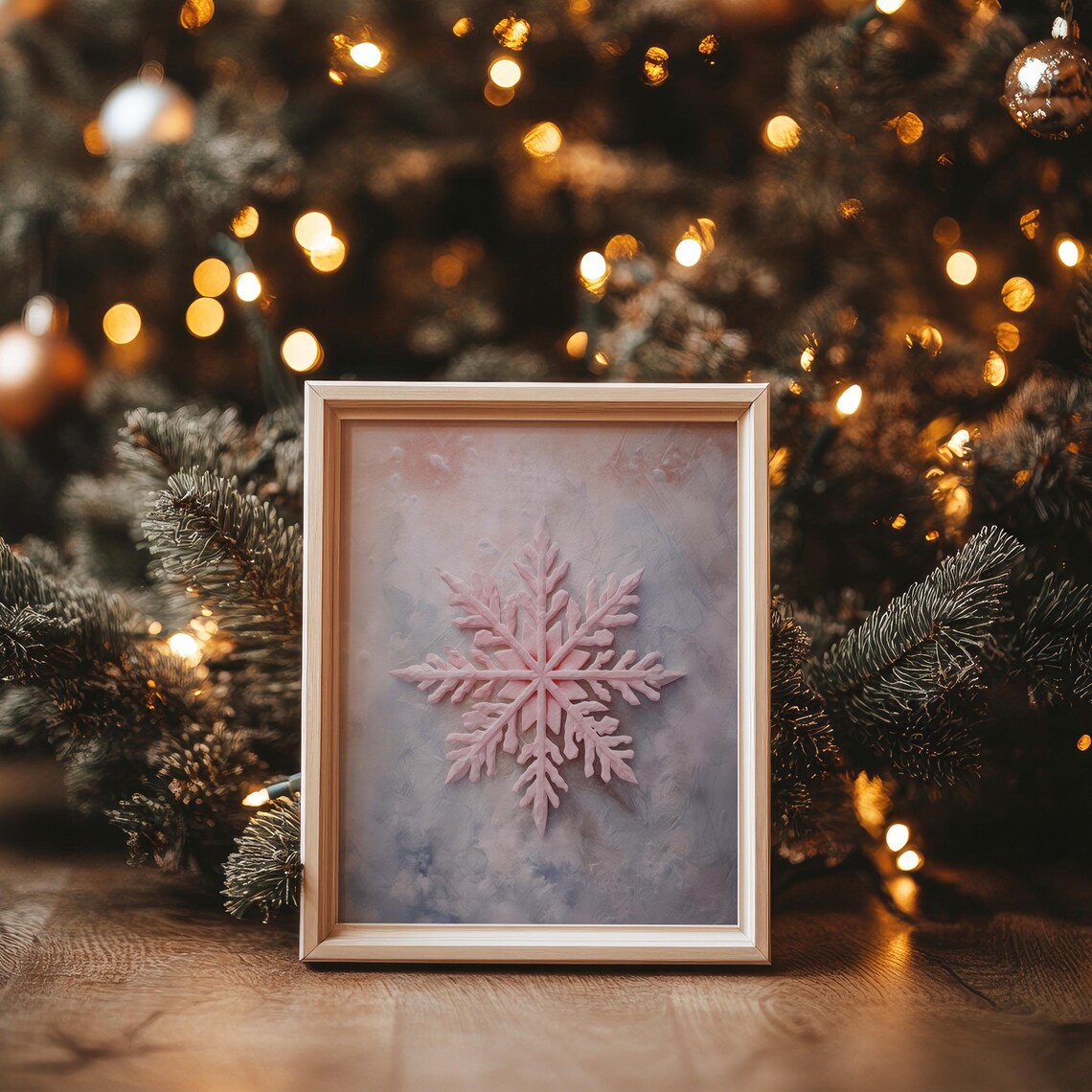 Pink Snowflake Christmas Preppy Winter Poster - Image 5