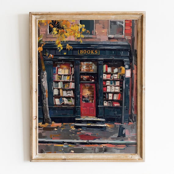 Vintage Book Store New York Bookshop Art Print