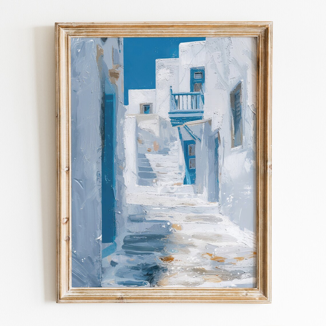 Santorini Greece Travel Poster, Preppy Room Decor