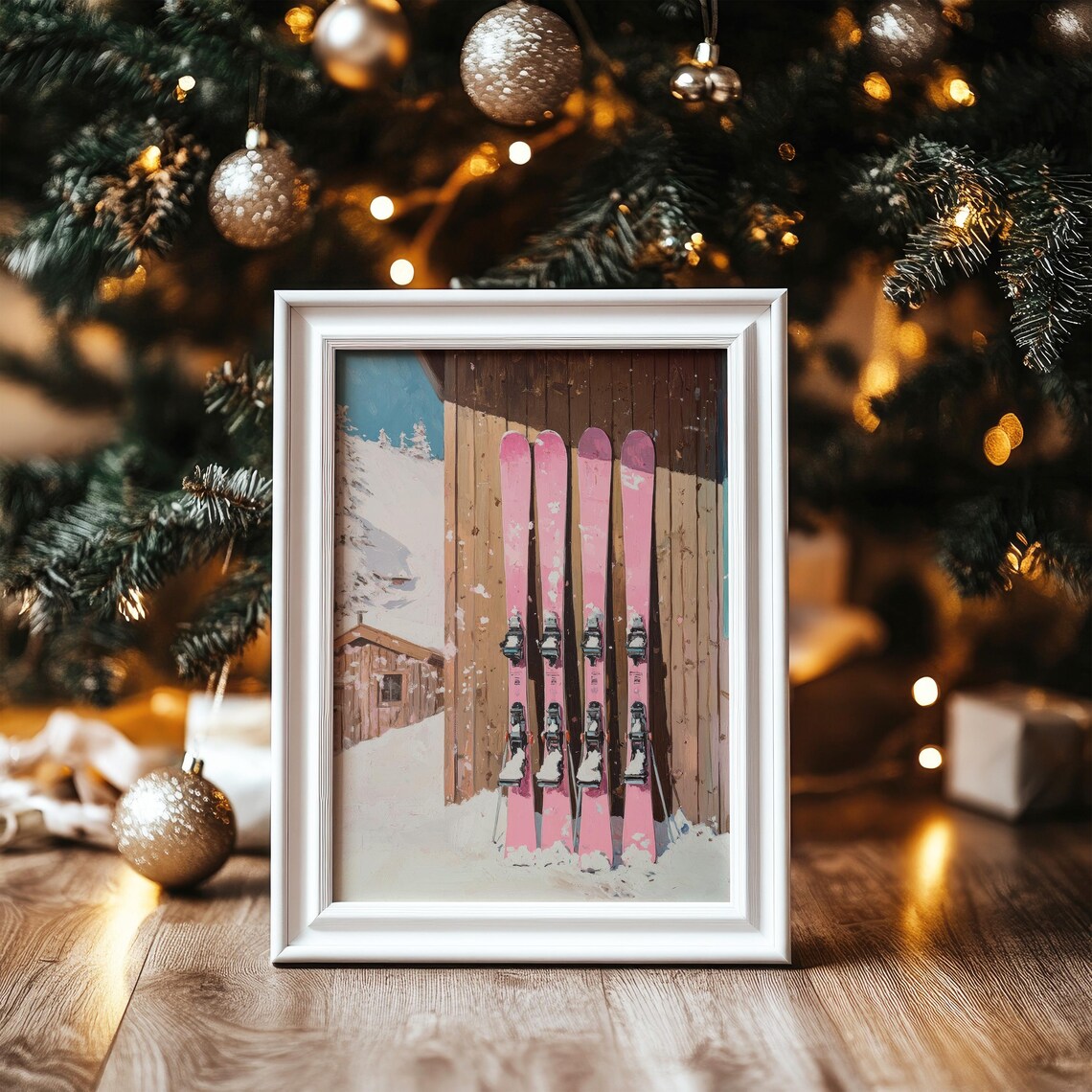 Retro Pink Ski Vintage Skiing Poster, Preppy Decor - Image 5