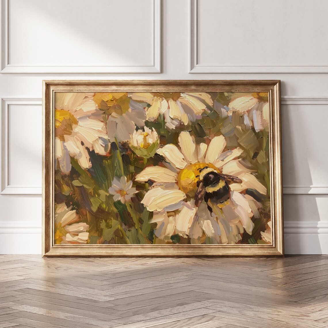 Cute Bee And Daisies Vintage Spring Art Print - Image 7