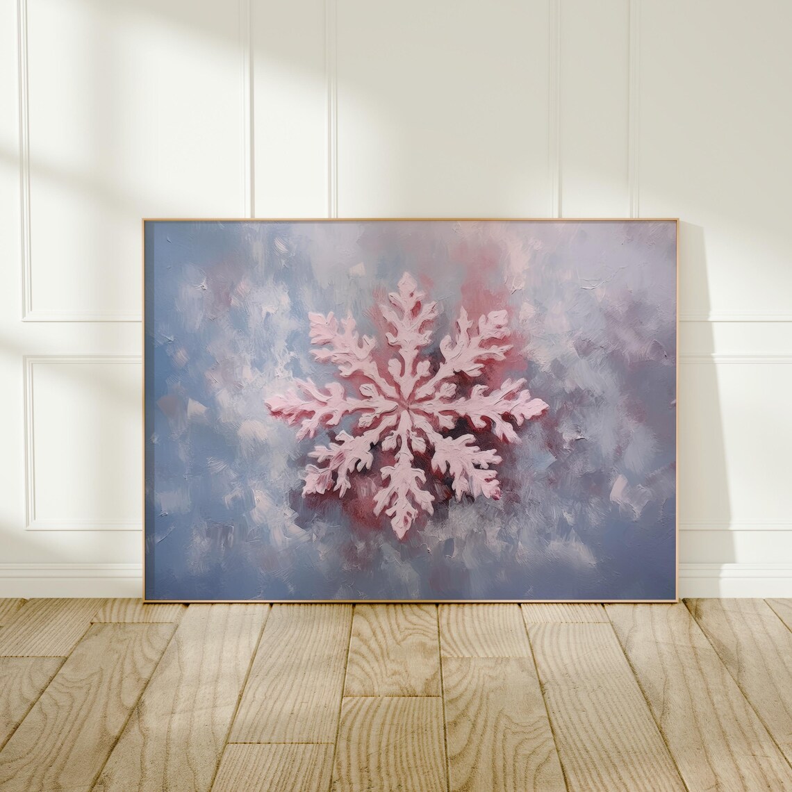 Pink Snowflake Preppy Winter Christmas Art Print - Image 7