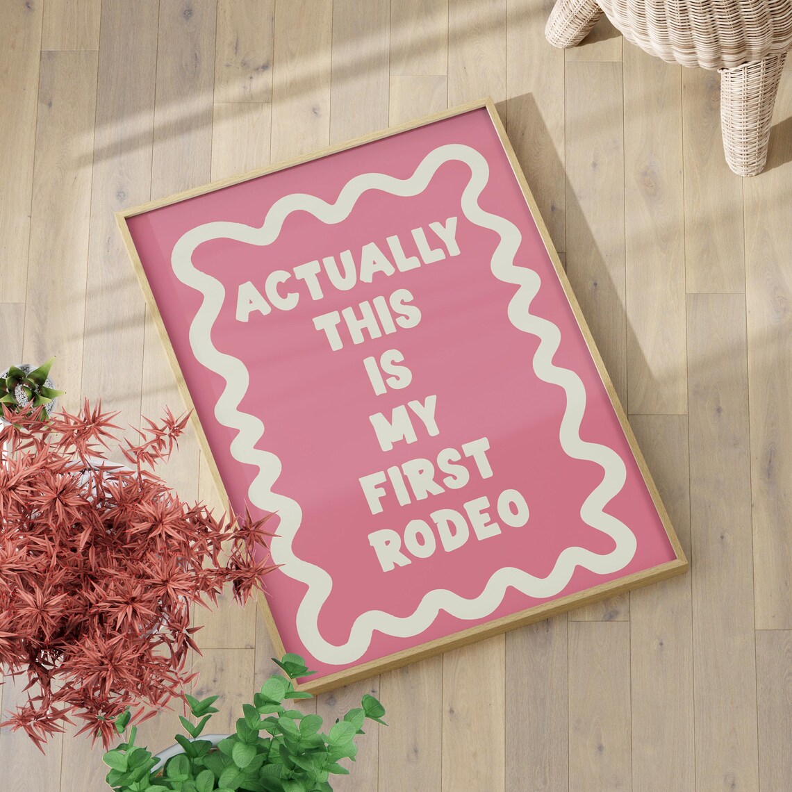 Actually This Is My First Rodeo Pink Western Cowgirl Quote Poster