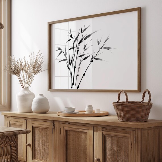 Japanese Bamboo Zen Wall Art, Asian Decor