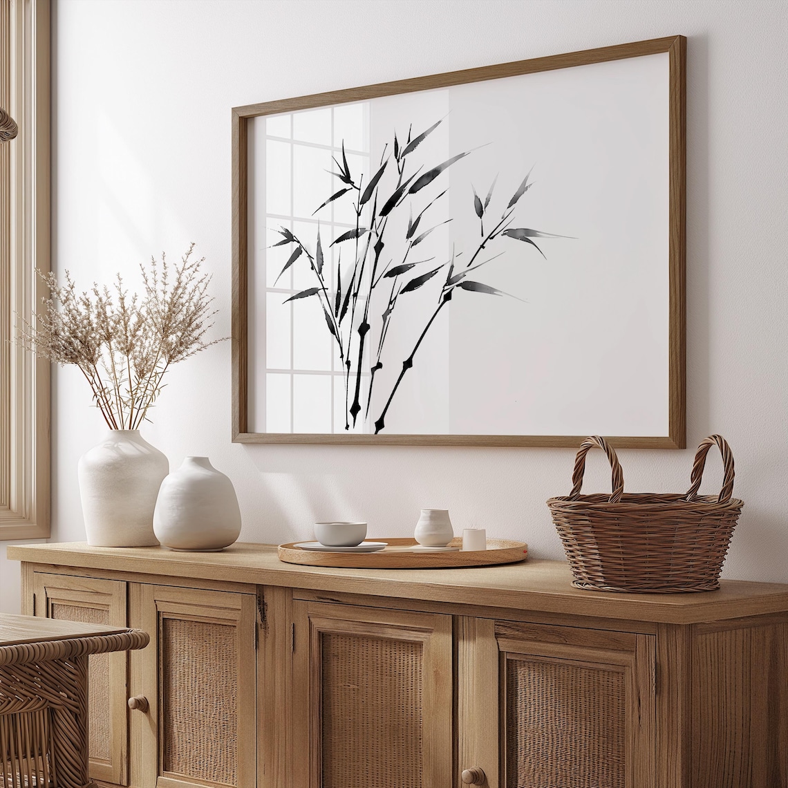 Japanese Bamboo Zen Wall Art, Asian Decor