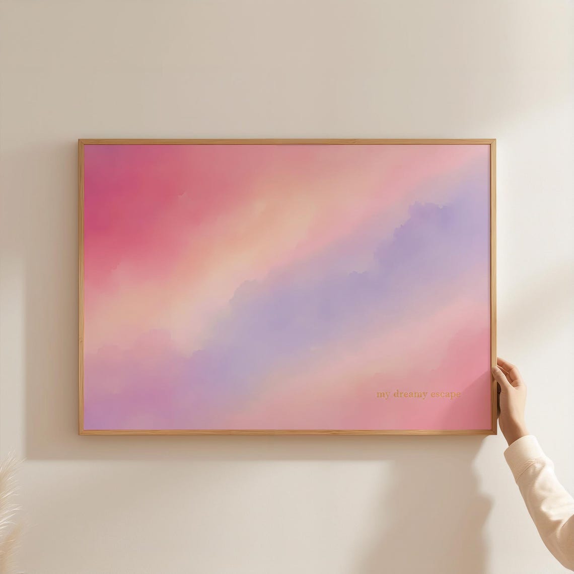 My Dreamy Escape Pastel Pink Aura Gradient Minimalist Quote Print