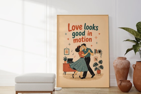 Midcentury Modern Lovers, Romantic Typography Poster