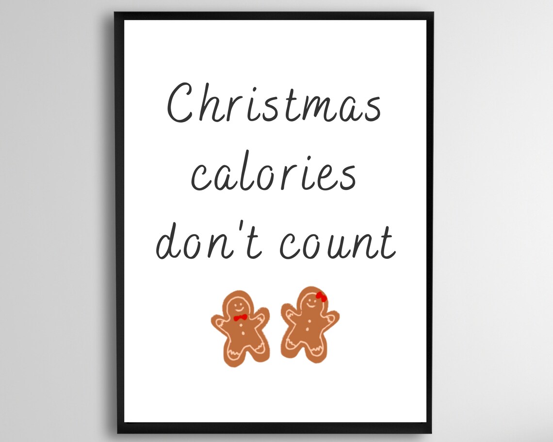 Christmas Calories Don't Count Funny Gingerbread Holiday Poster