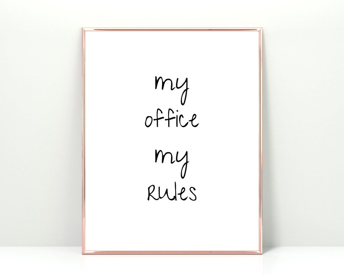 Funny My Office Rules List Boss Appreciation Quote Art Poster