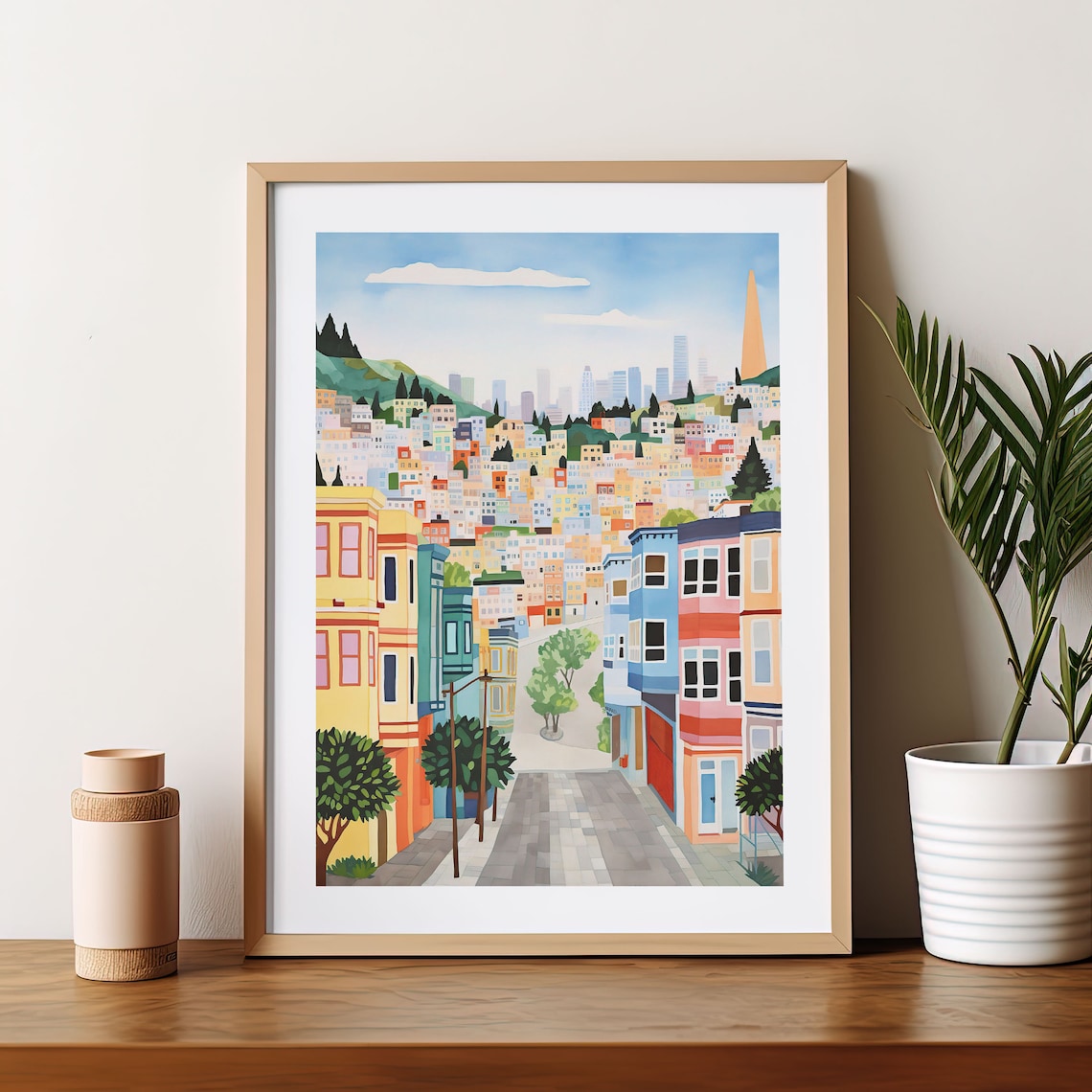 The Castro San Francisco Travel Poster, Modern Trendy