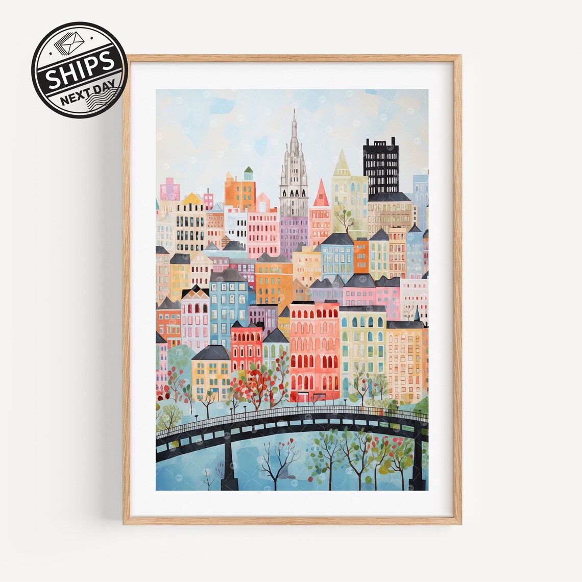 Providence Rhode Island Watercolor Travel Poster