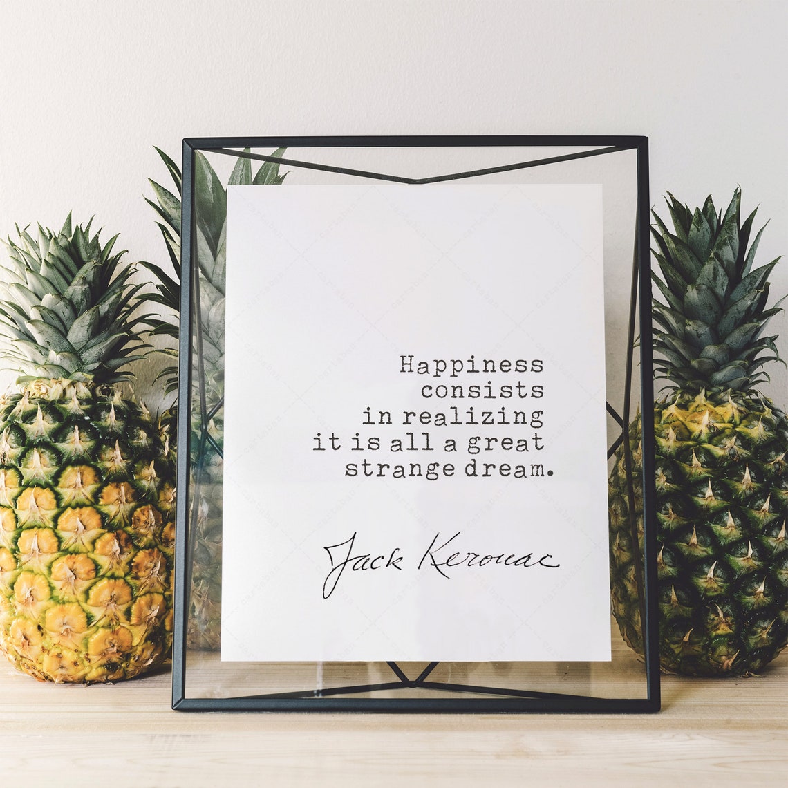 Jack Kerouac Happiness Strange Dream Quote Typewriter Minimalist Print - Image 2