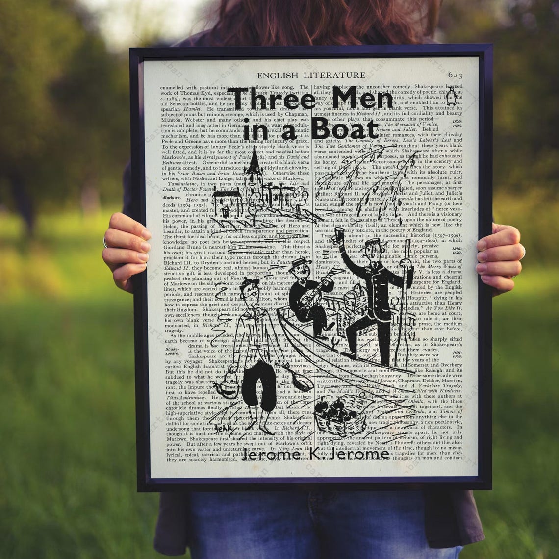 Jerome K Jerome Three Men In A Boat Vintage Book Page Art Print Poster - Image 4