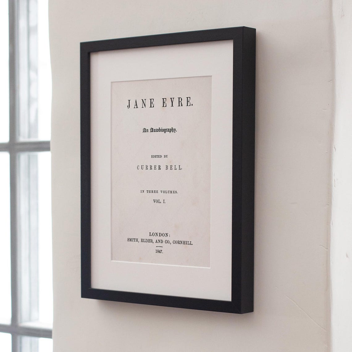 Jane Eyre Charlotte Bronte Title Page First Edition 1847 Book Poster - Image 4