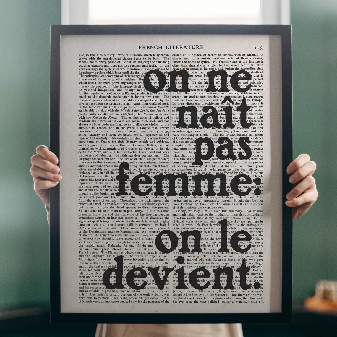Simone De Beauvoir On Ne Nait Pas Femme Feminist French Quote Wall Art Poster - Image 4