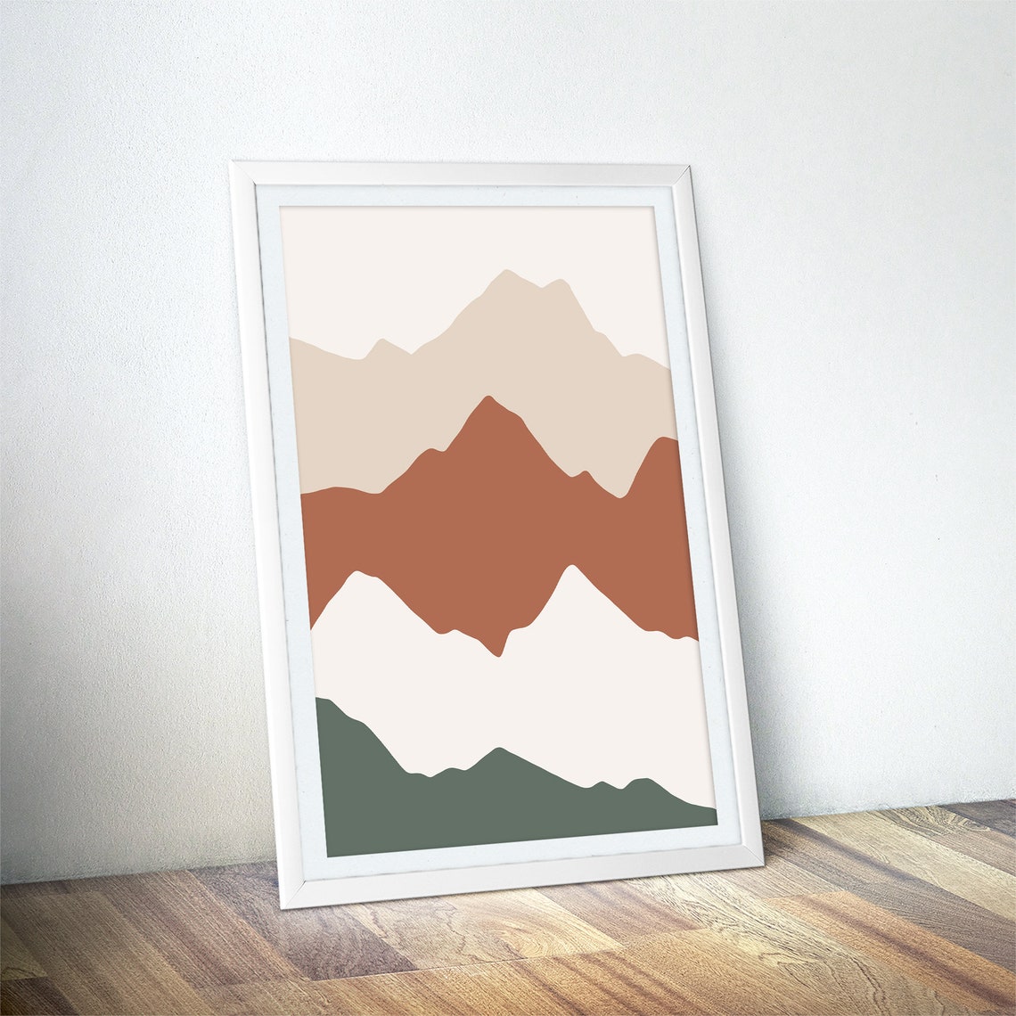 Layered Mountain Peaks in Neutral Tones Minimalist Wall Poster - Image 4