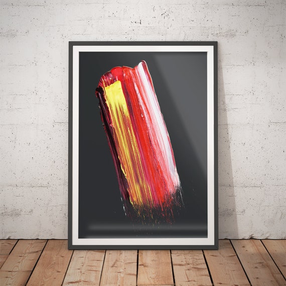 Paint Stroke Colourful Abstract Print No3 Red Home Decor Modern Abstract Art Expressionist Wall Art Bold Art Artwork For Bedroom