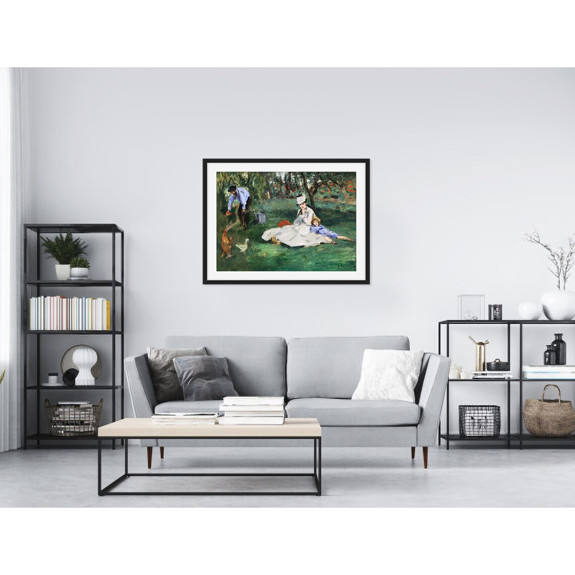 Claude Monet The Monet Family in the Garden Impressionist Art Poster - Image 3