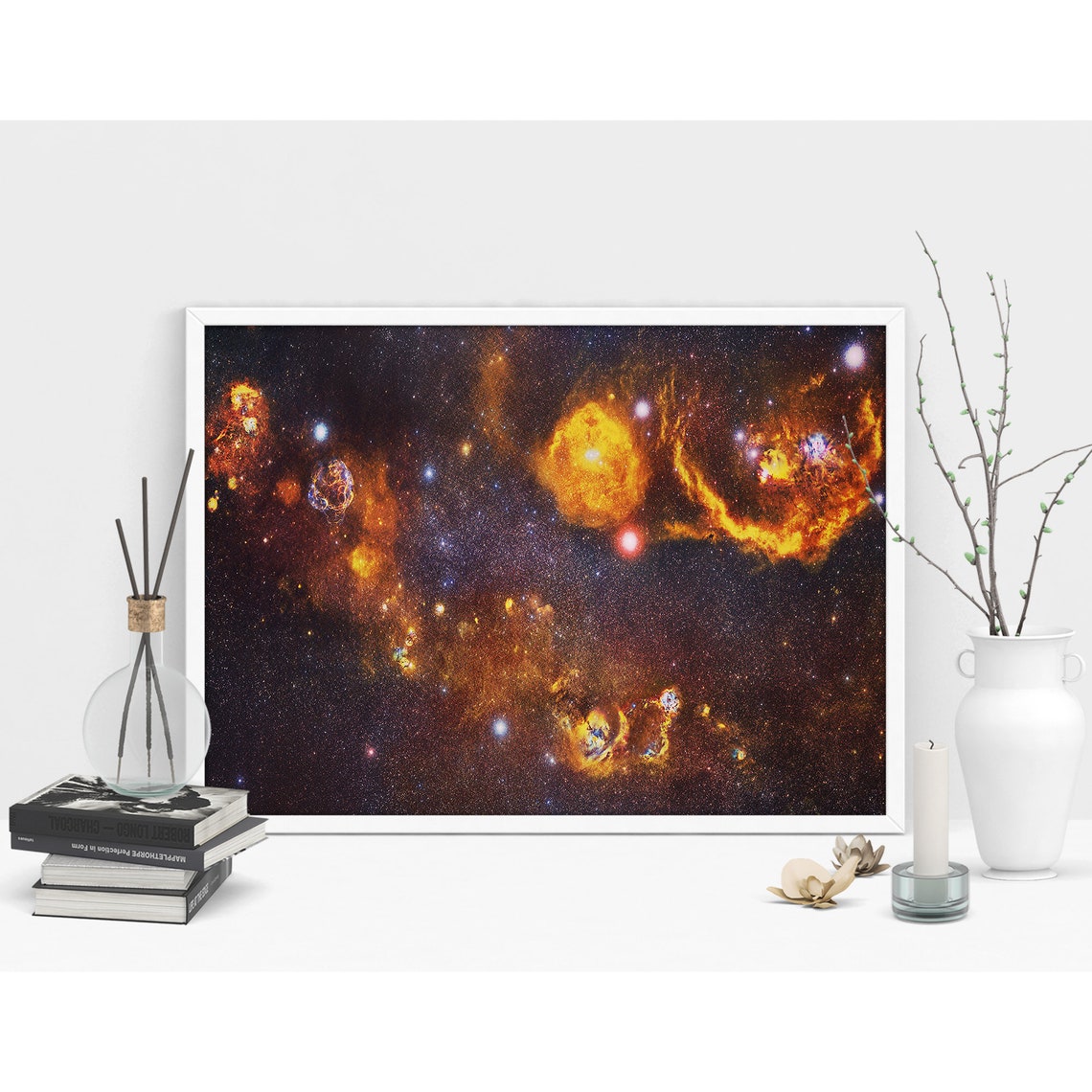 Golden Nebulae Star Field Orion Region Deep Space Astronomy Poster - Image 3