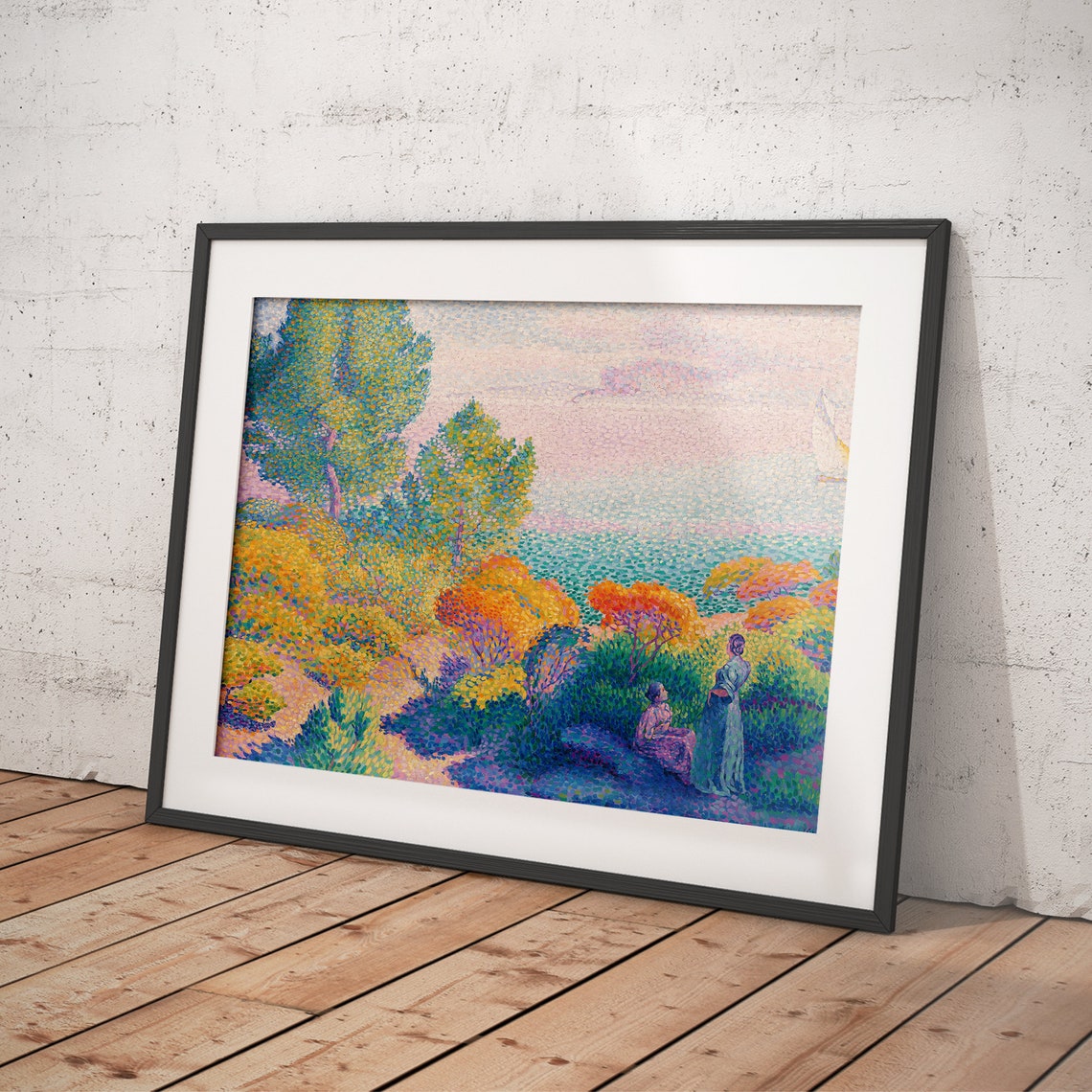 Henri-Edmond Cross Two Women by the Shore Neo-Impressionist Poster - Image 4