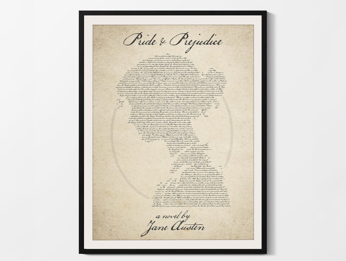 Pride And Prejudice Poster, Jane Austen Bookish Decor - Image 2
