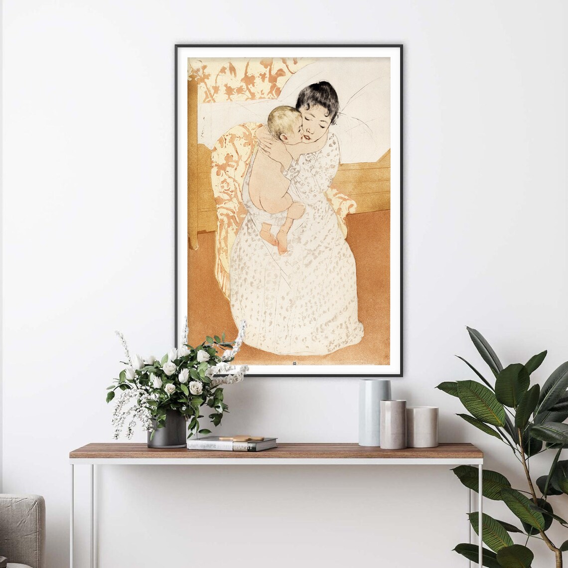 Maternal Caress by Mary Cassatt, Vintage Art Print - Image 2