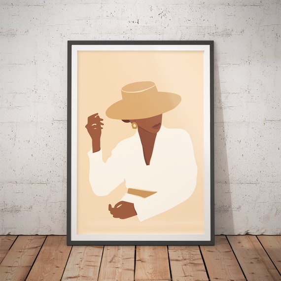 Inspirational Female No 7 Black Woman Wall Art Abstract Art Print Room Decor Black Girl Art Minimal Wall Art Trending Now