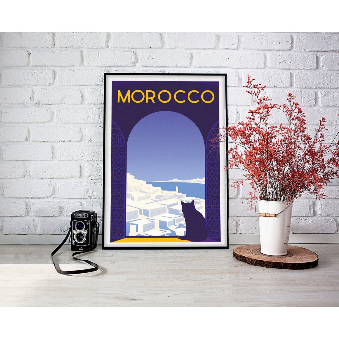 Morocco Vintage Travel Poster, Minimalist Art Print - Image 2