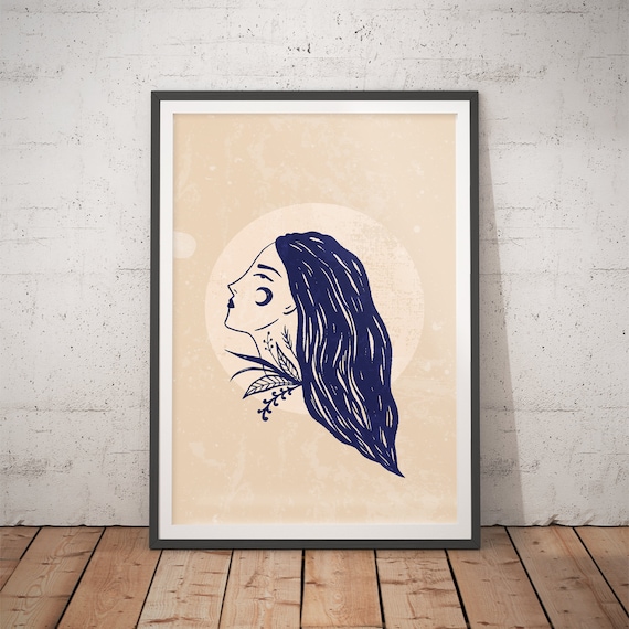 Pagan Home Decor Luna Dream No 9 Moon Worship Occult Poster Goth Wall Art Witch Art Print Wicca Witchy Art Halloween Art
