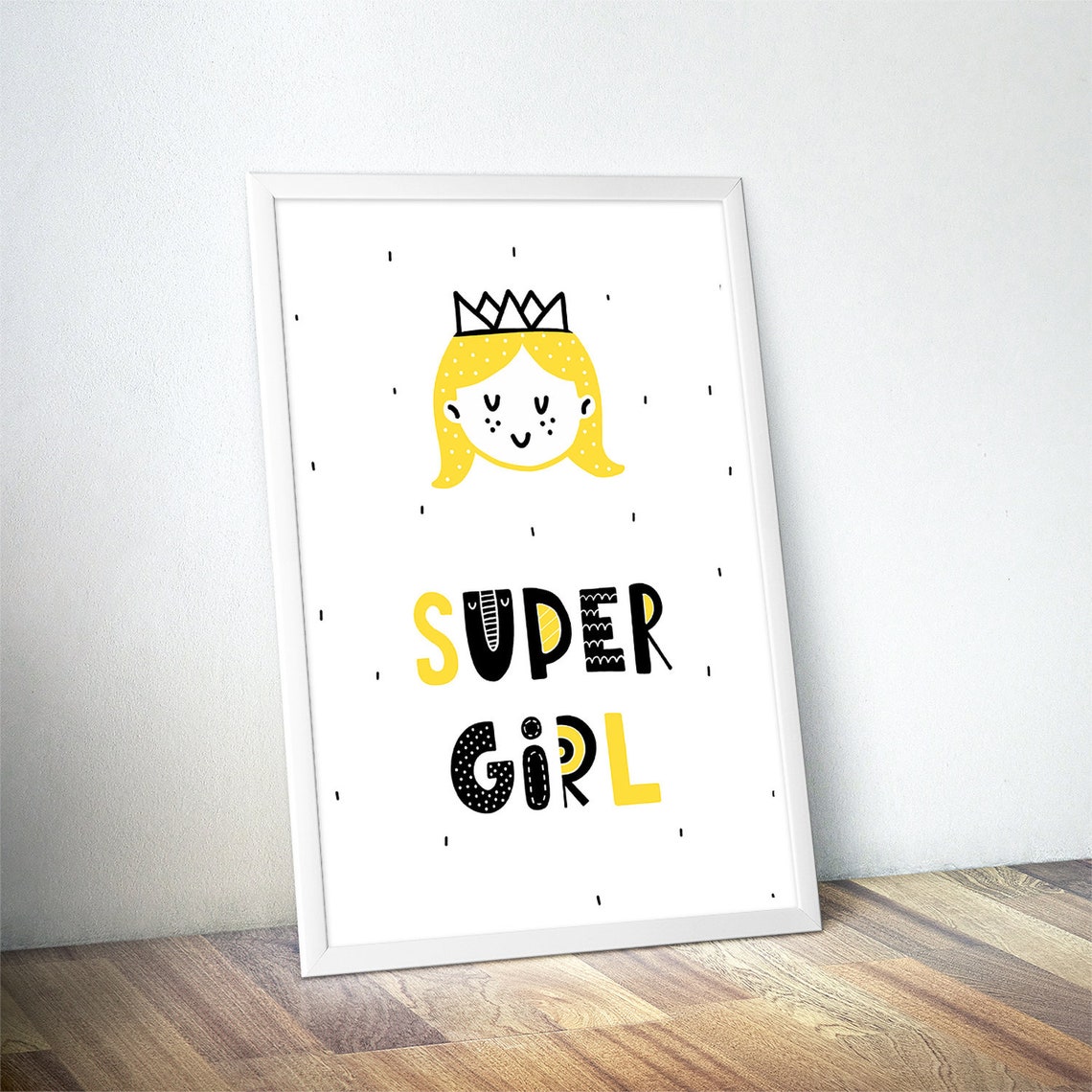 Super Girl Crowned Princess Cute Typography Nursery Art Poster - Image 4