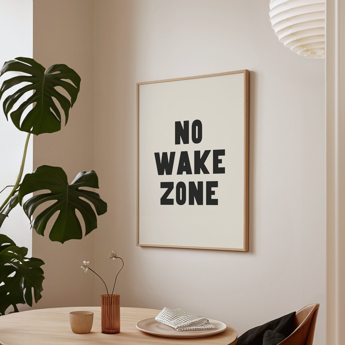 No Wake Zone Nautical Quote Typography Bold Black And Cream Poster - Image 2
