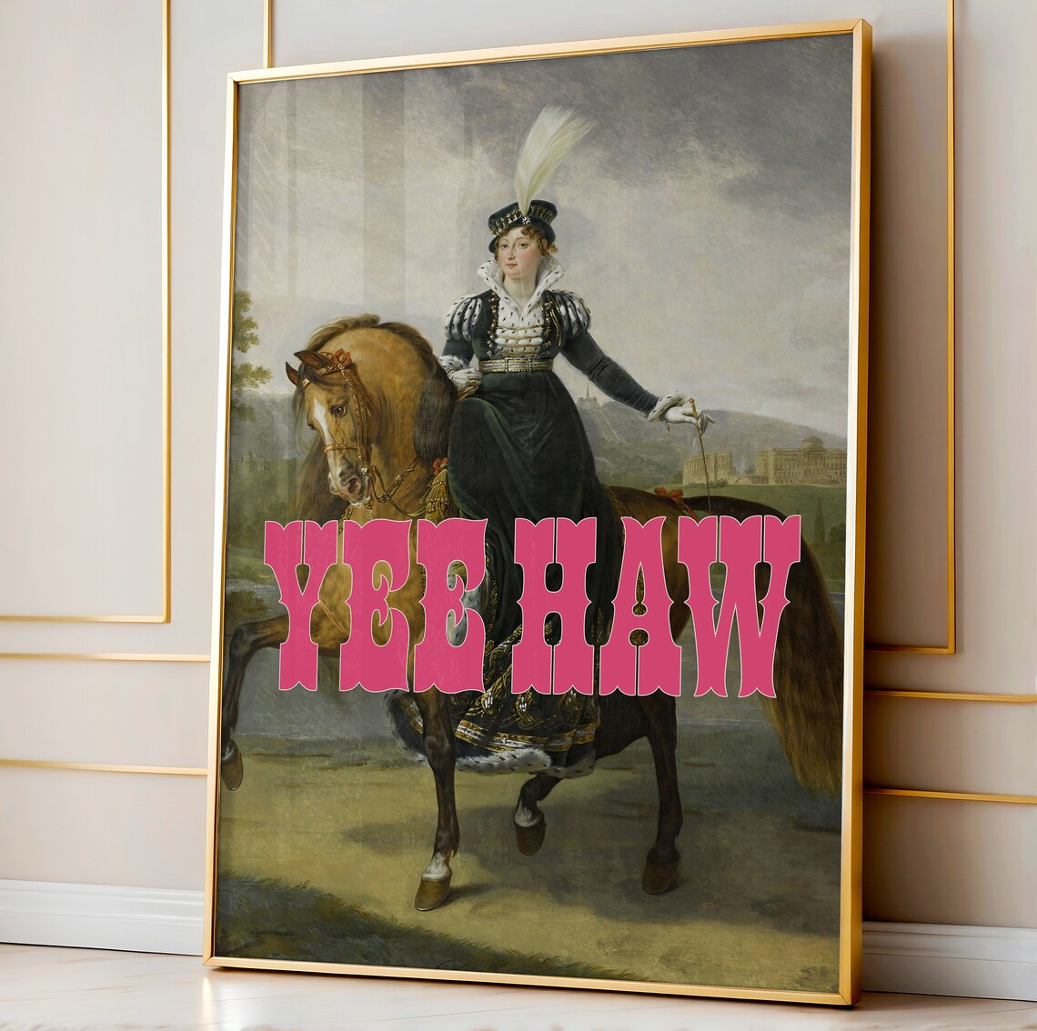 Yee Haw Print Vintage Western Decor Trendy Cowgirl Wall Art Funny Eclectic Poster A37 - Image 3