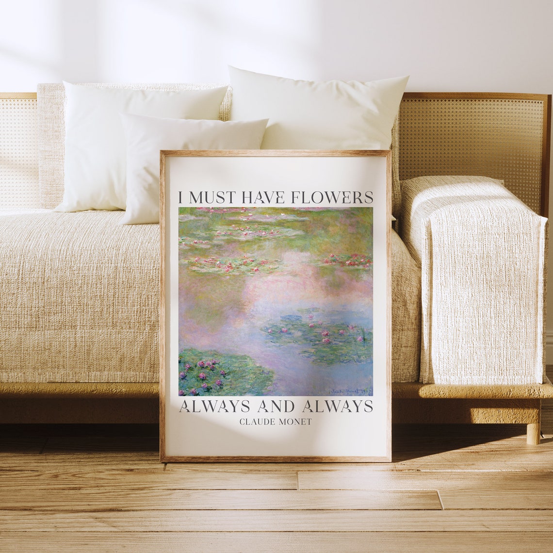 Claude Monet Water Lilies Famous Painting Quote Gallery Poster - Image 2
