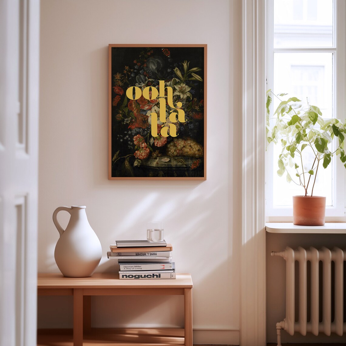 Ooh La La Pink Floral Still Life Vintage Roses Maximalist Art Poster - Image 3