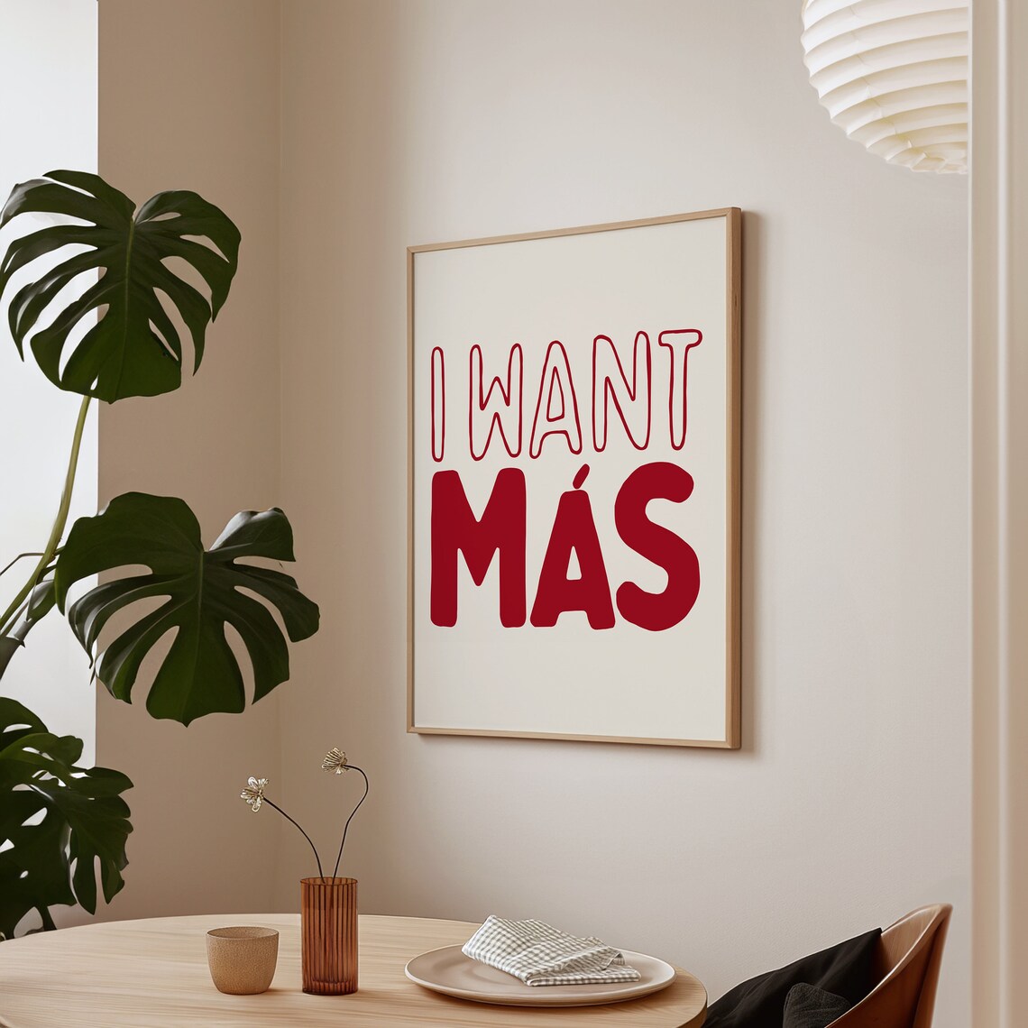 I Want Mas Affirmation Quote Modern Minimalist Beige Typography Poster - Image 3