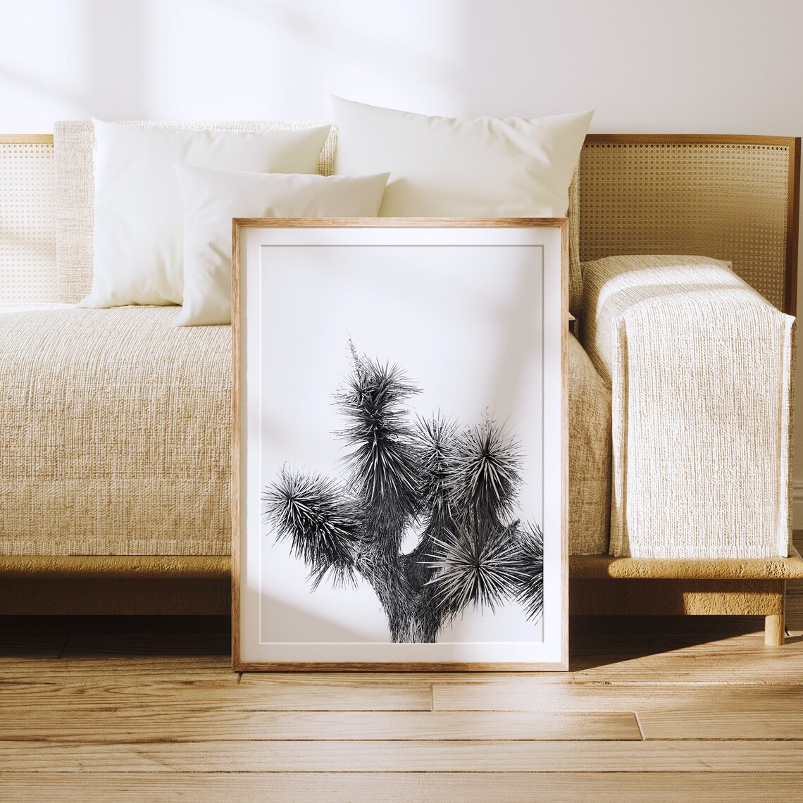 Joshua Tree Cactus Art Print, Black and White - Image 4