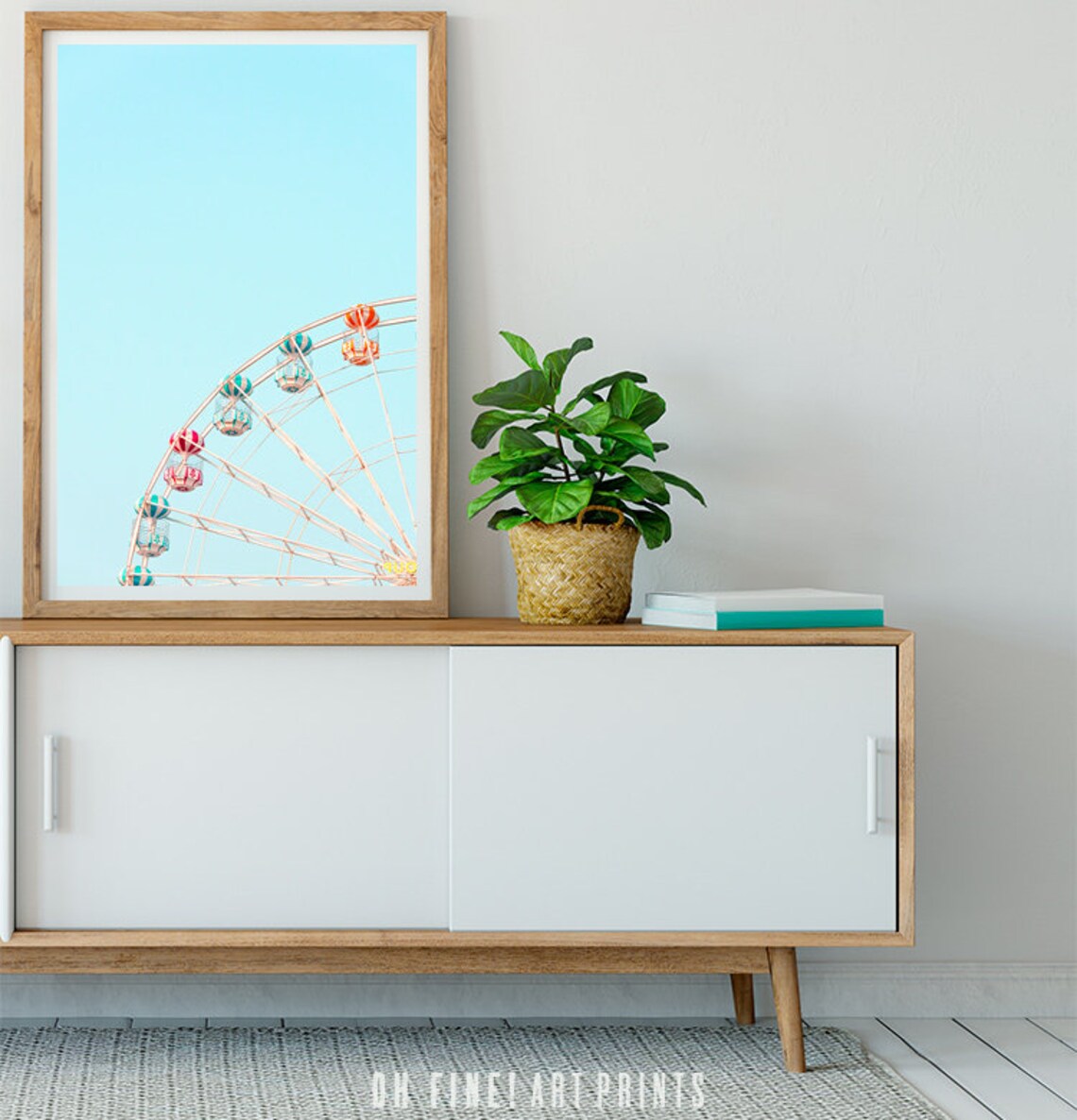 Ferris Wheel Retro Nursery Art Print, Pastel Decor - Image 2
