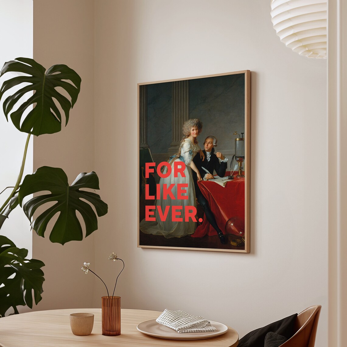 For Like Ever Love Quote Art Print, Modern Bedroom - Image 3
