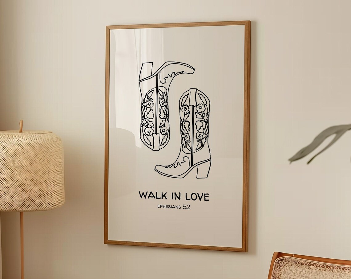 Walk In Love Western Christian Verse Art Print