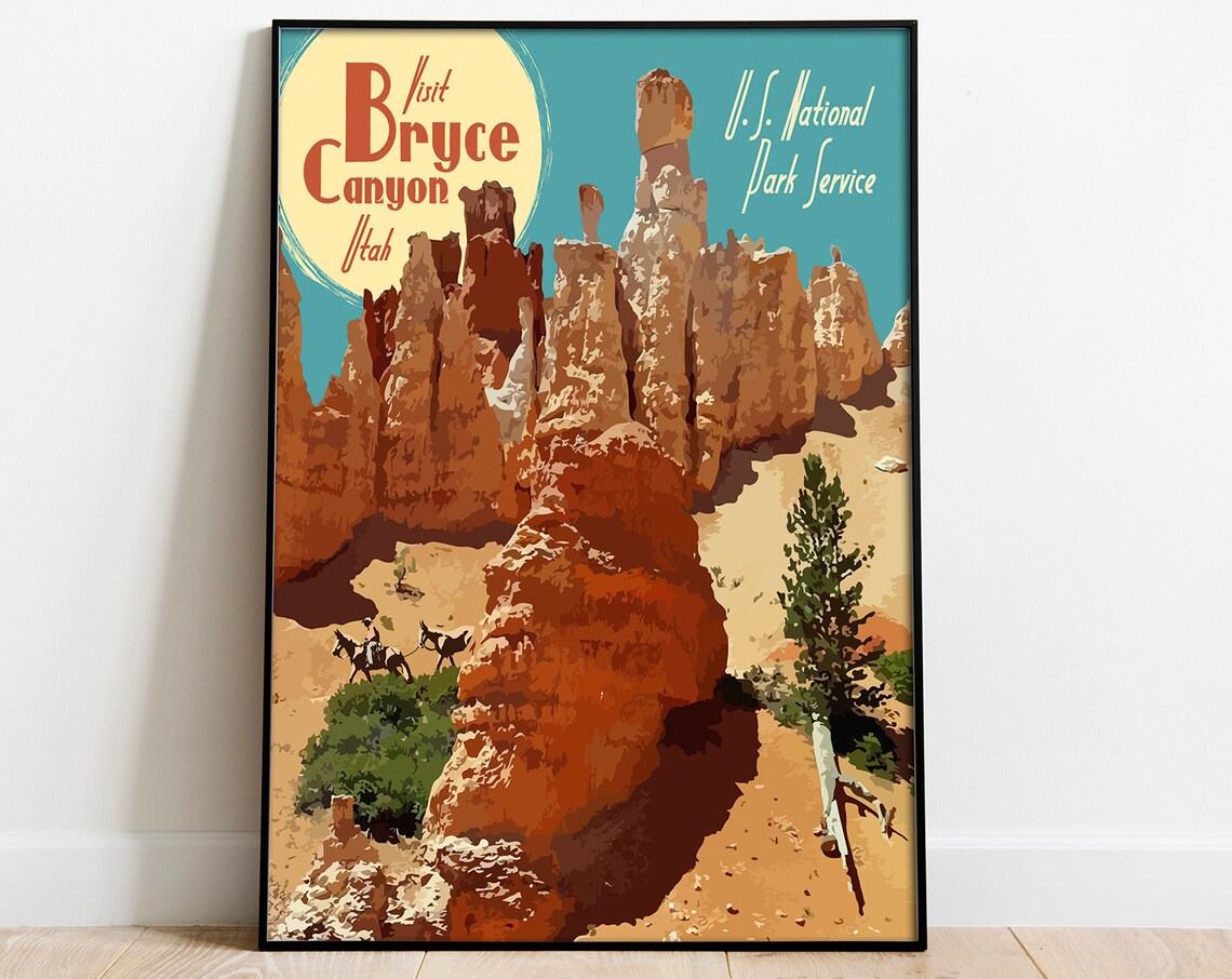 Bryce Canyon Utah Vintage Travel Poster Print