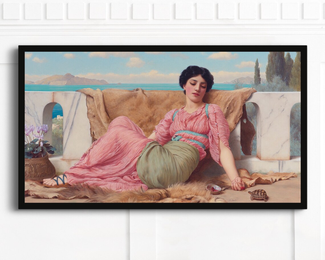 Vintage Frame TV Portrait Art, Bored Woman Portrait - Image 2
